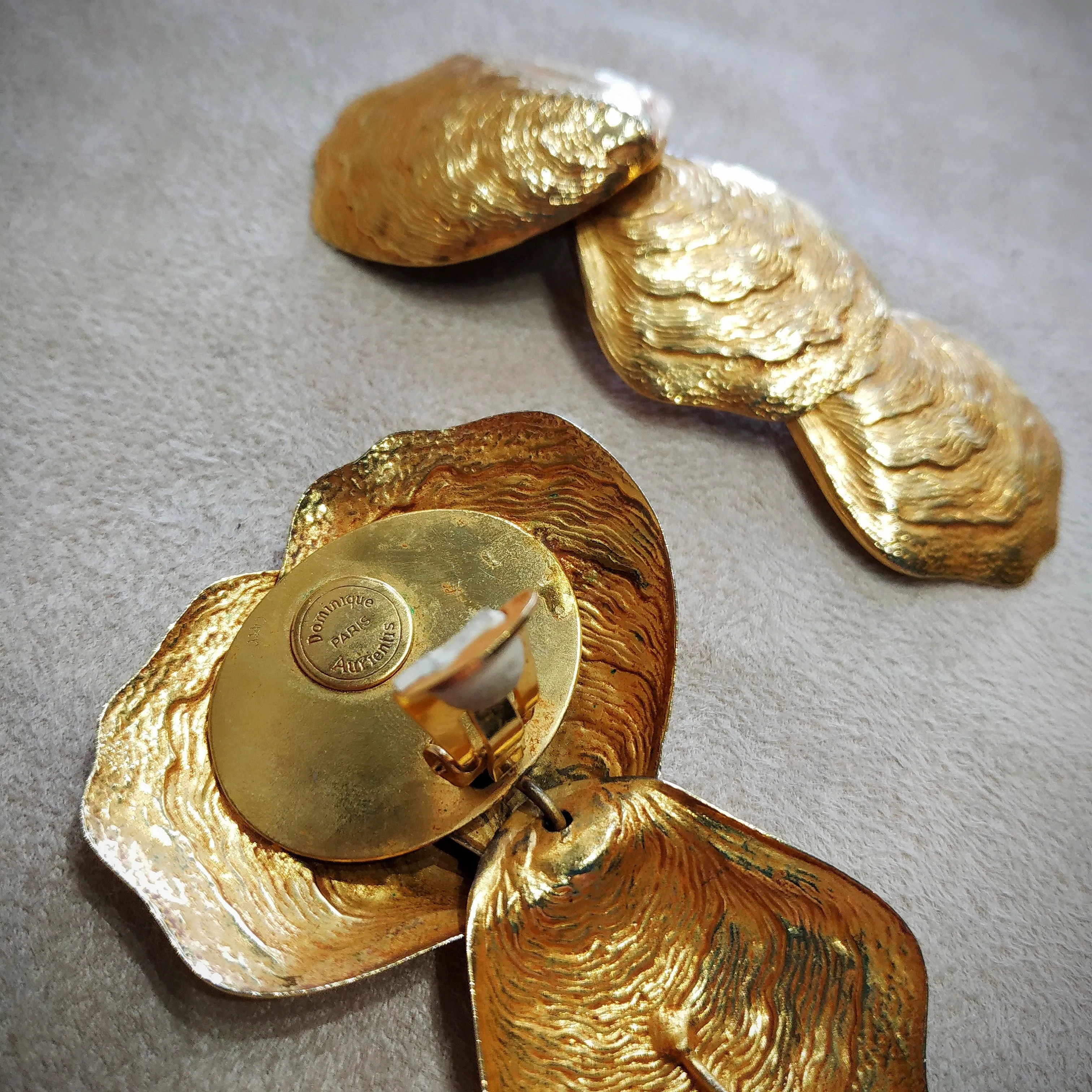 Dominique Aurientis statement Golden Shell  Earrings