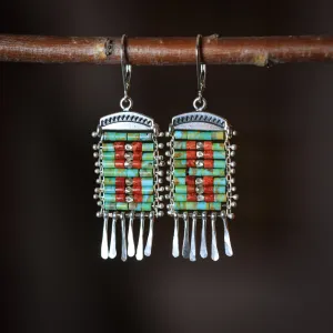 Dos Ventanas Heishi Kingman Turquoise Bead Earrings