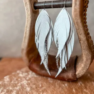 Dottie Leather & Feather Earrings