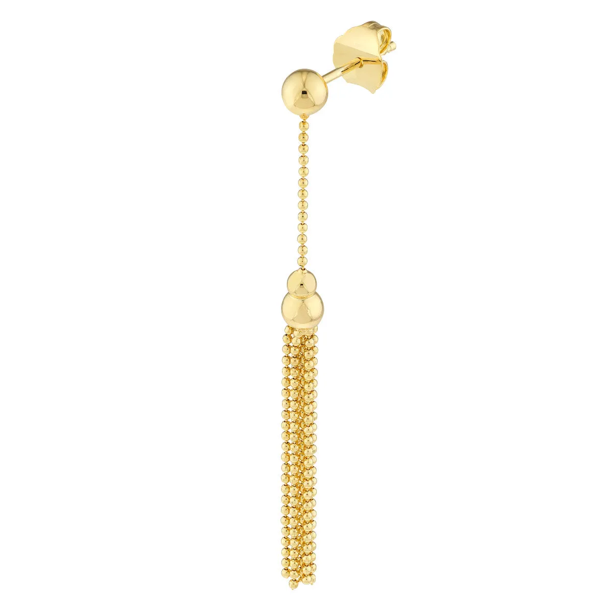 Double Bead and Tassel Earrings
