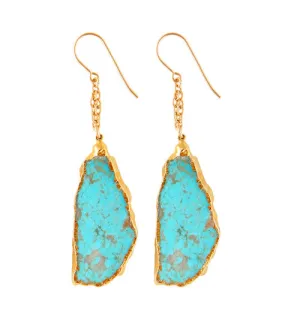 Double Chain Turquoise Earrings