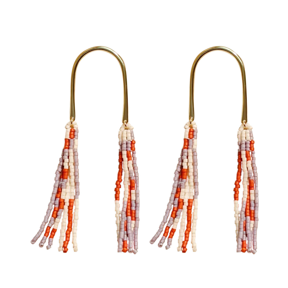 Double Fringe Beaded Earrings (3 Colorways)