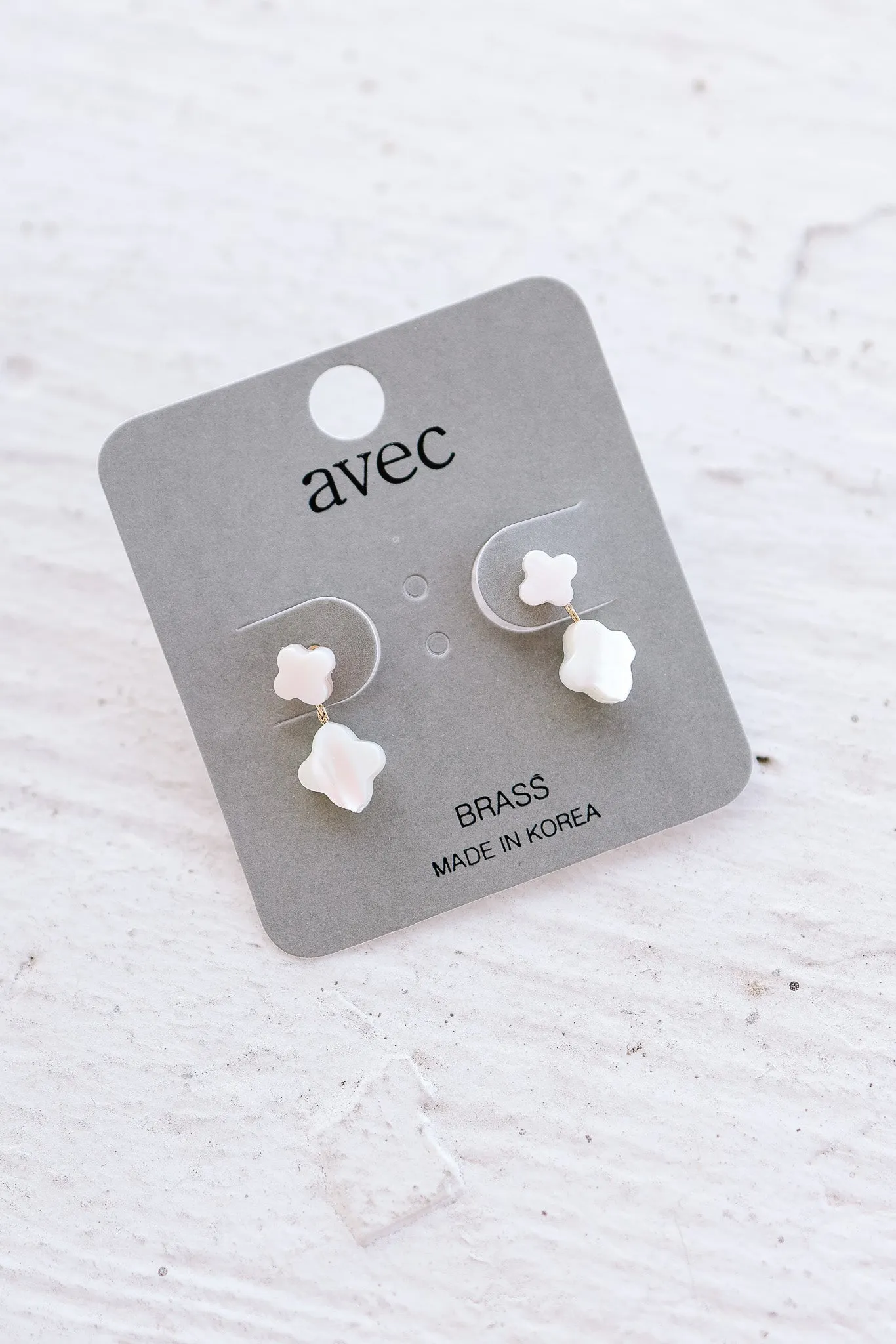 Double Shell Clover Earrings