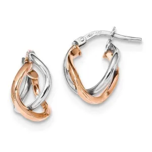 Double Two Toned Polished Hoop Earrings