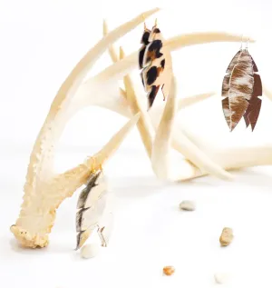 Dove Earrings | Cowhide & Leather Feather