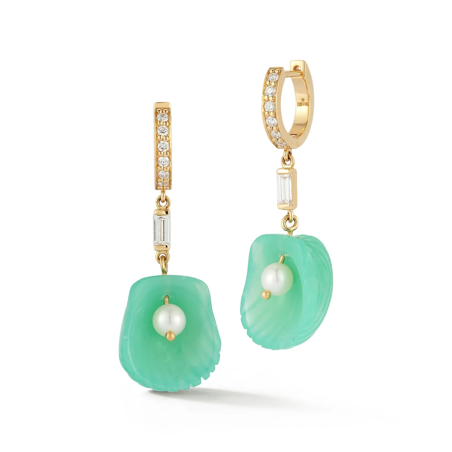 Dream Shell Huggies - Chrysoprase