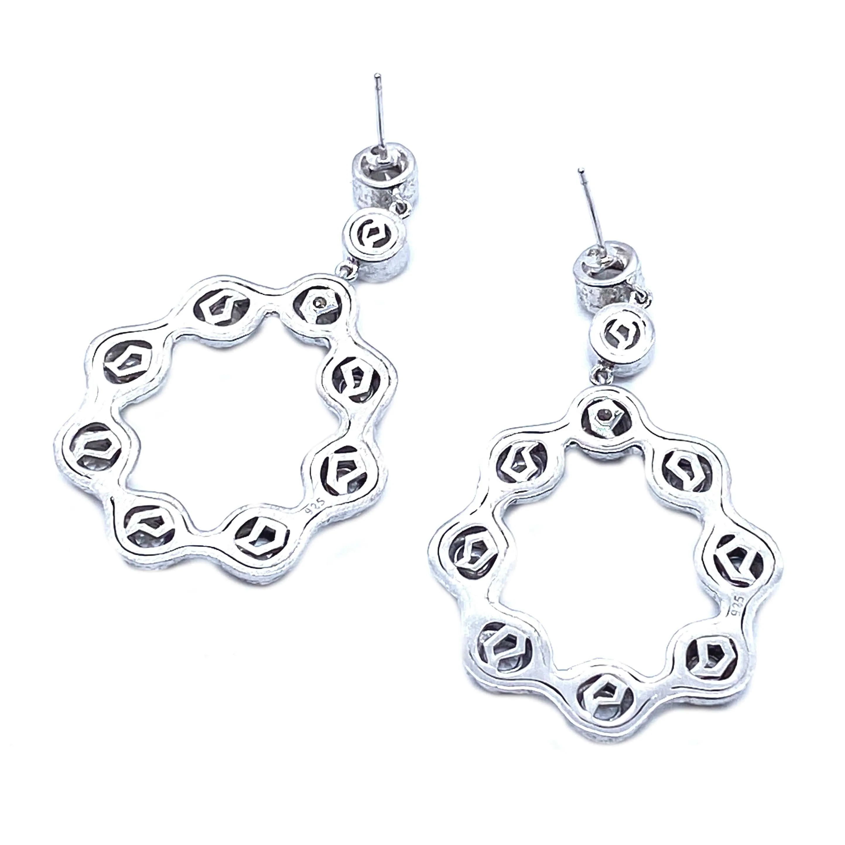 Dune Drop Sterling Silver Rock Crystal Earrings