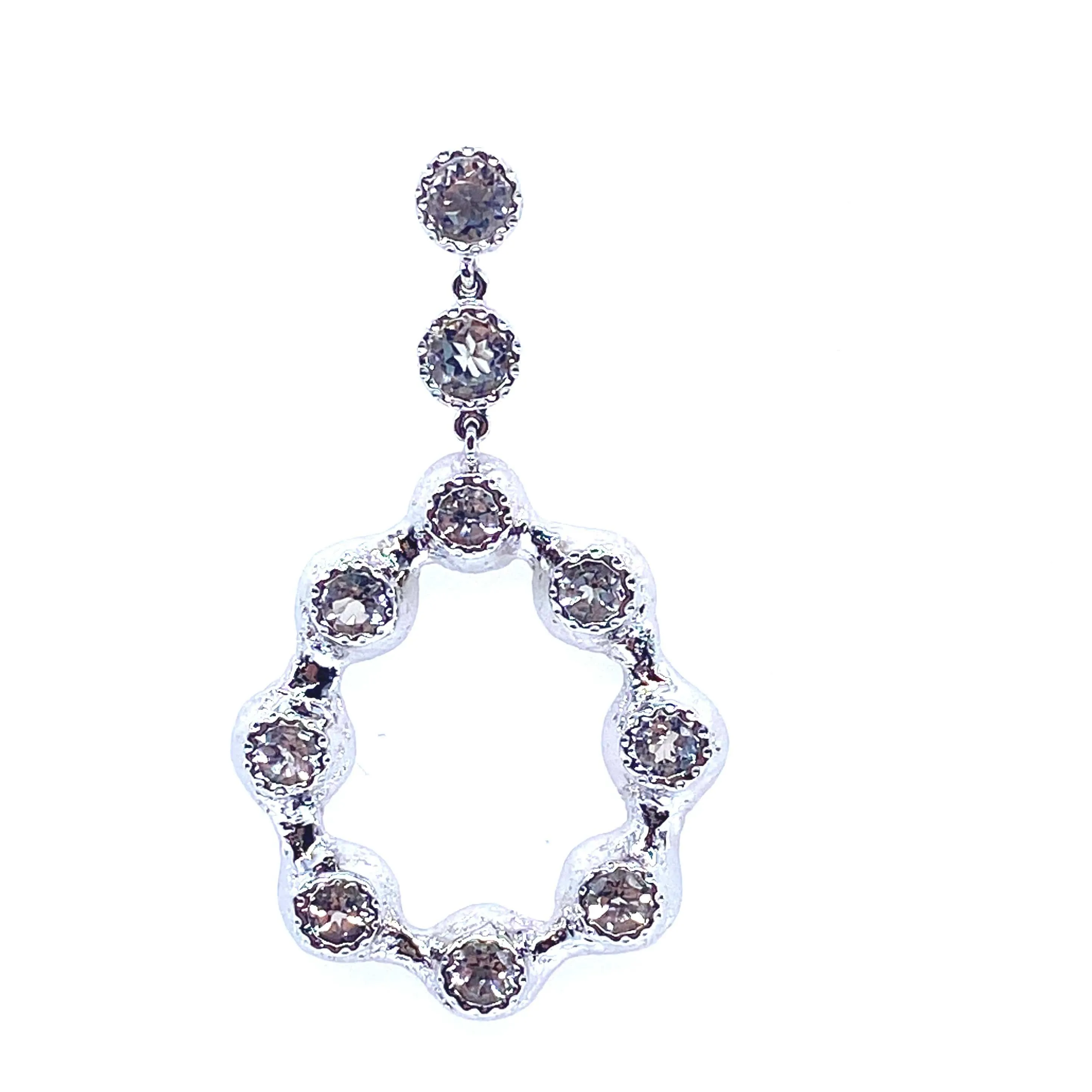 Dune Drop Sterling Silver Rock Crystal Earrings