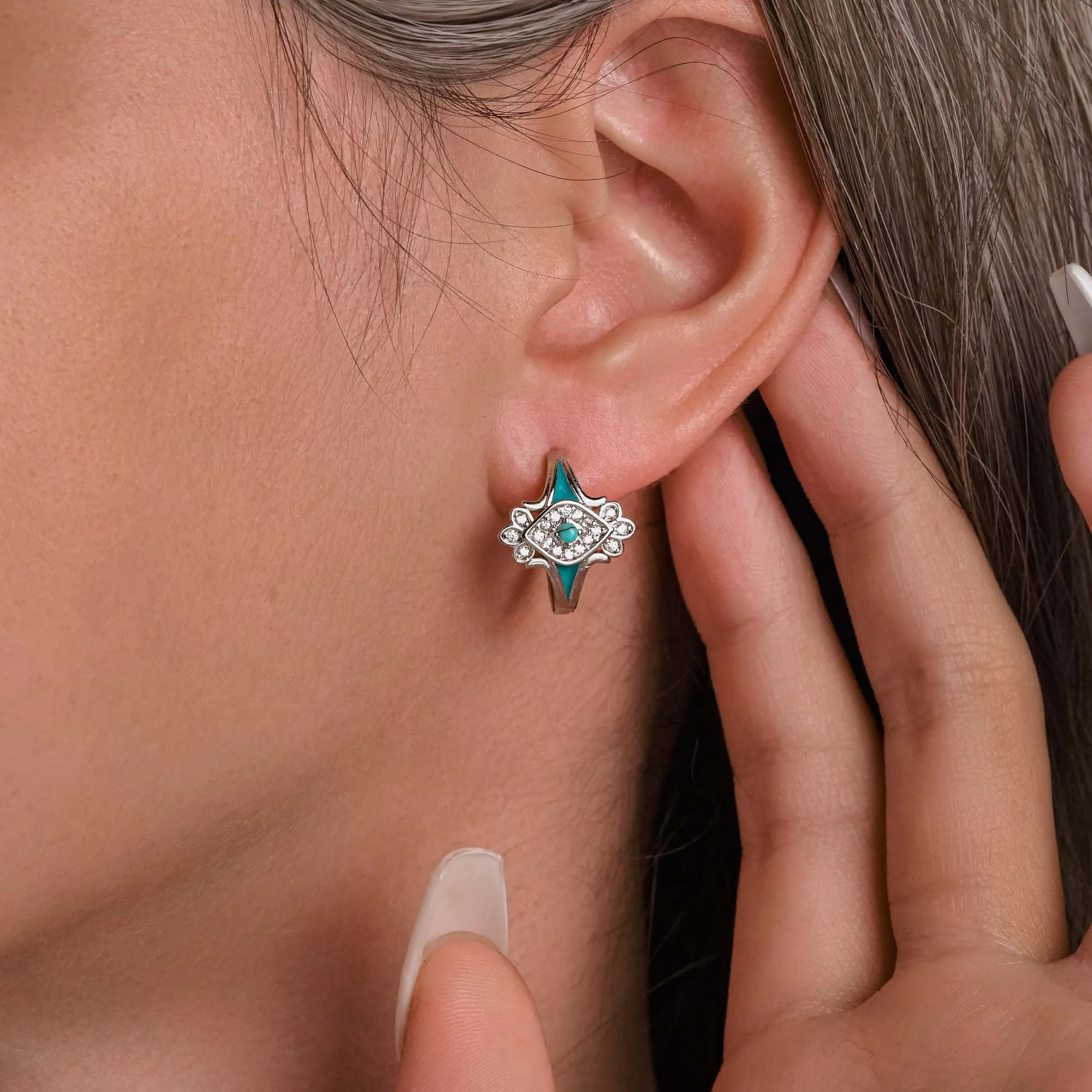 Eagle's Feather Earrings - Turquoise