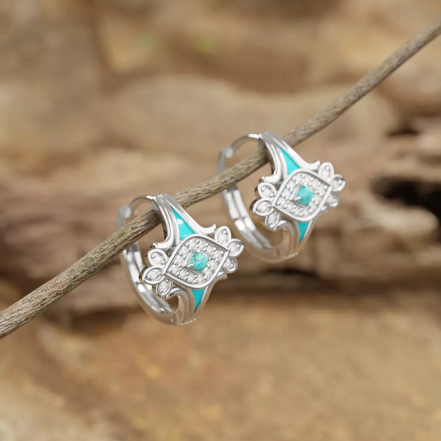 Eagle's Feather Earrings - Turquoise