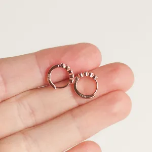 Earring Hoop Rose Gold Vermeil with Cubic Zirconia Inlay Small, Single or a Pair