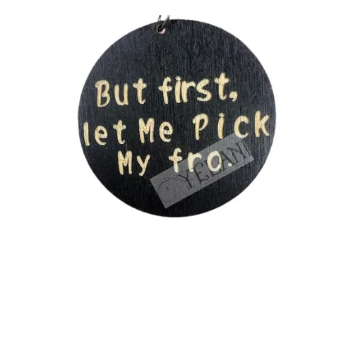 Earrings - But First Let Me Pick My Fro - Wooden Discs