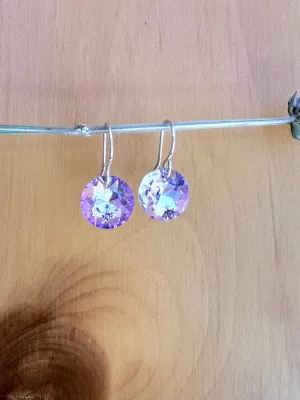 Earrings | Iridescent Crystal Drops with Solid Sterling Silver