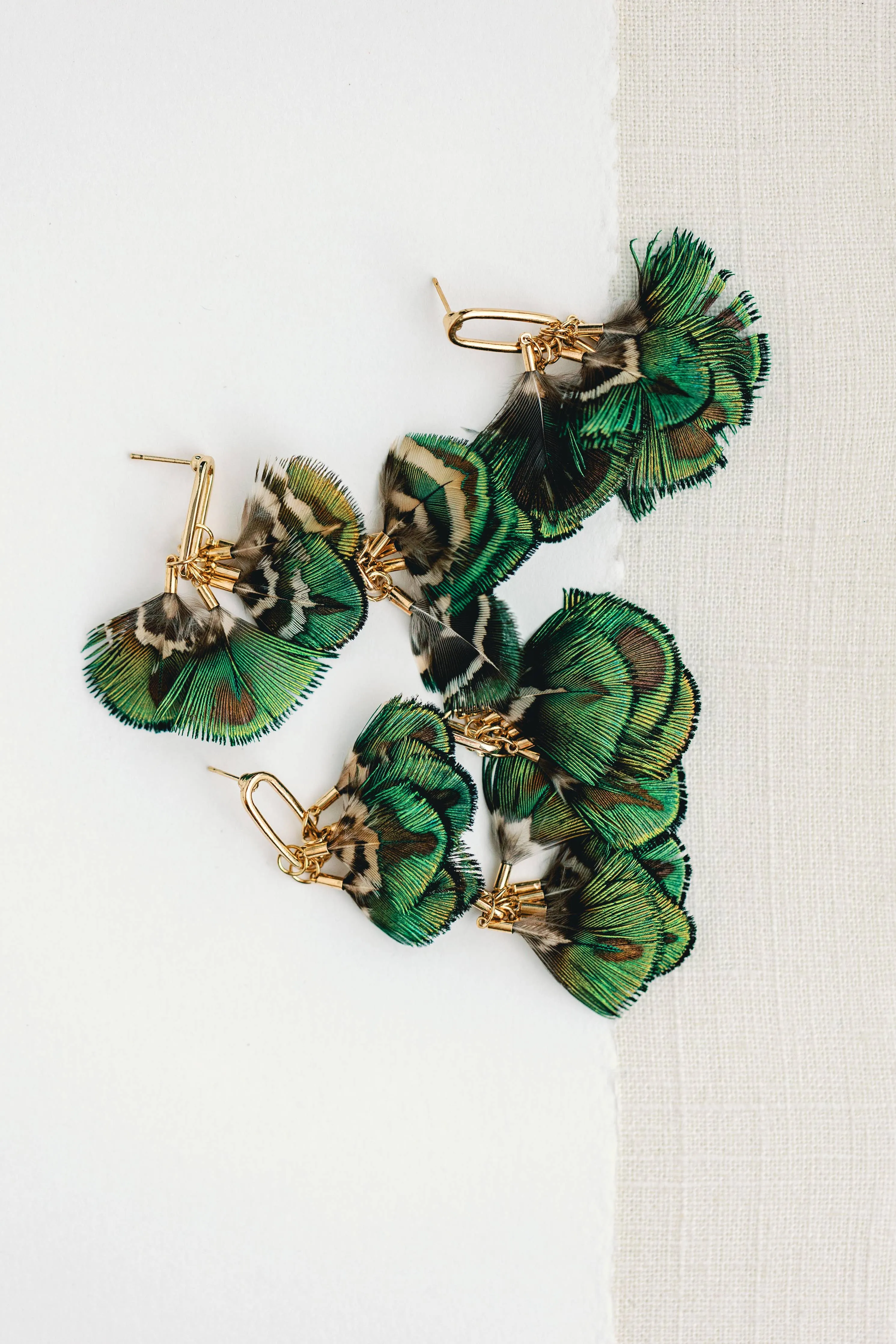 Earrings - Mallard Feather Tassel Statement Earrings