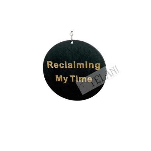 Earrings - Reclaiming My Time - Black Wooden Disc