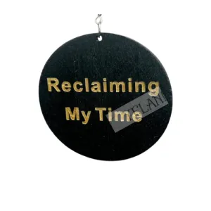 Earrings - Reclaiming My Time - Black Wooden Disc