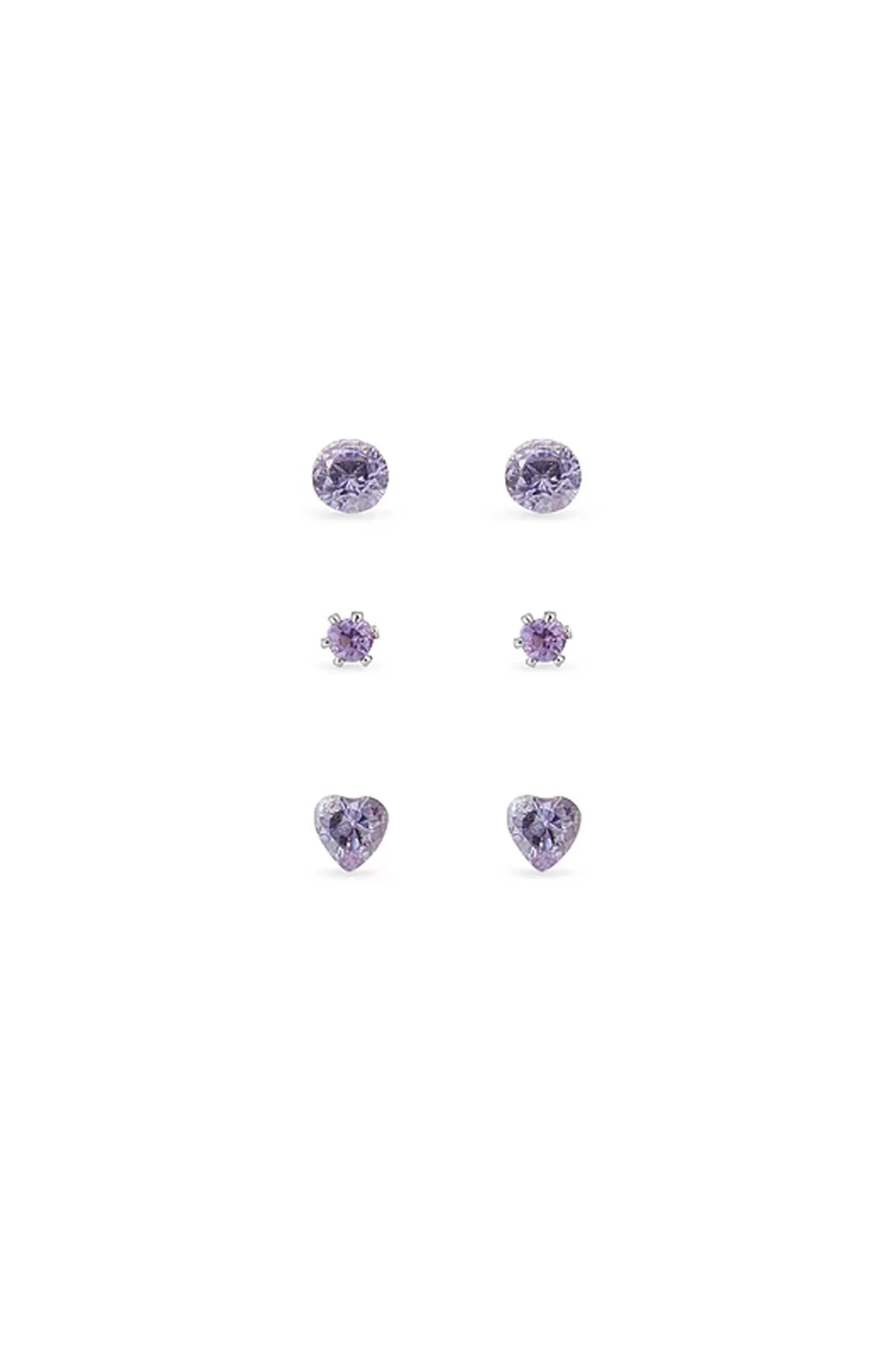 EarSense F4-1057 Lavender Crystal Trio with Heart