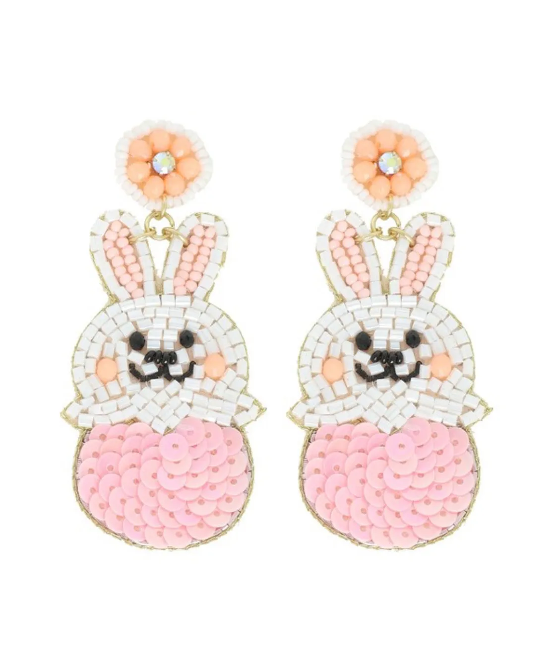 Easter Bunny Egg Beaded Earrings