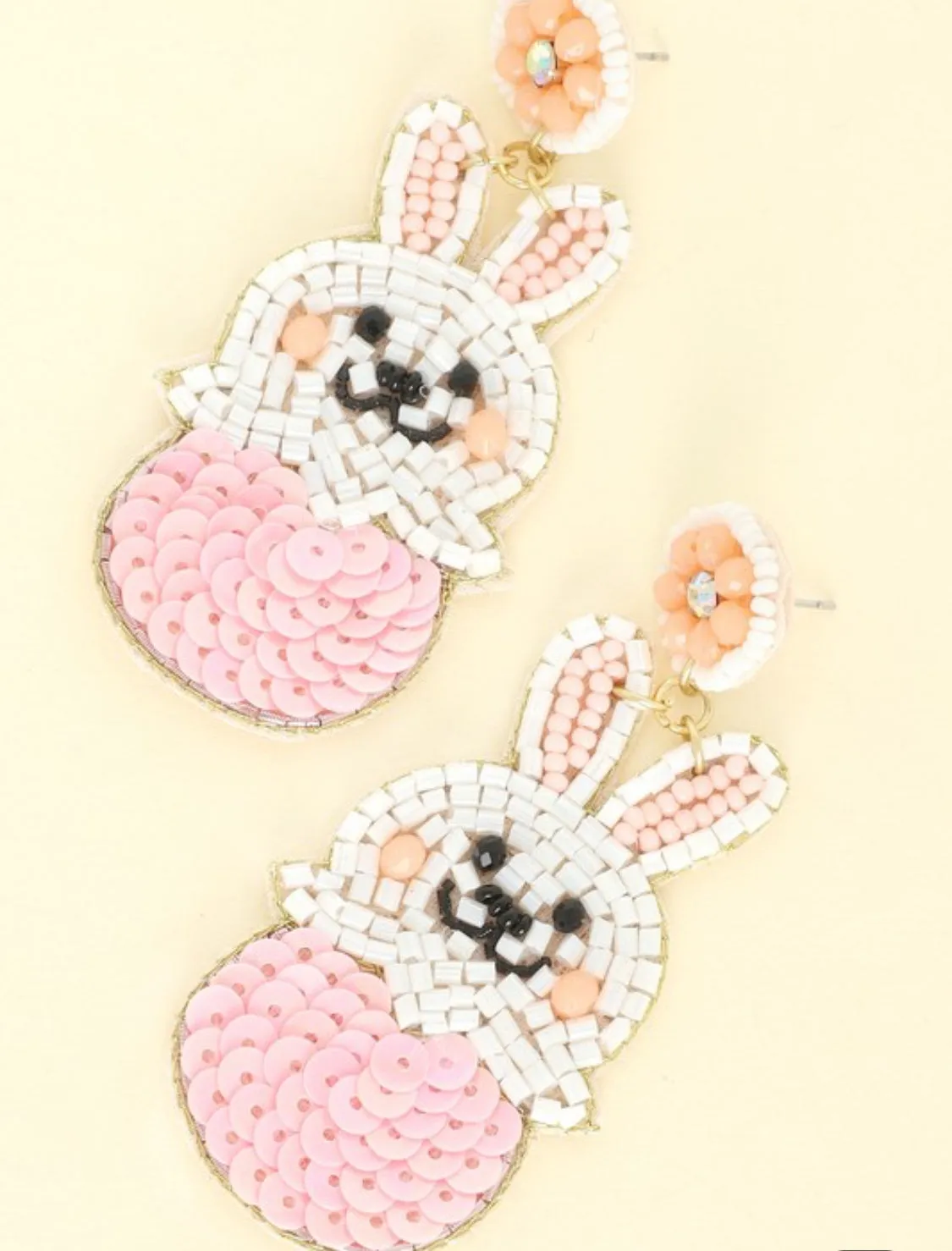 Easter Bunny Egg Beaded Earrings