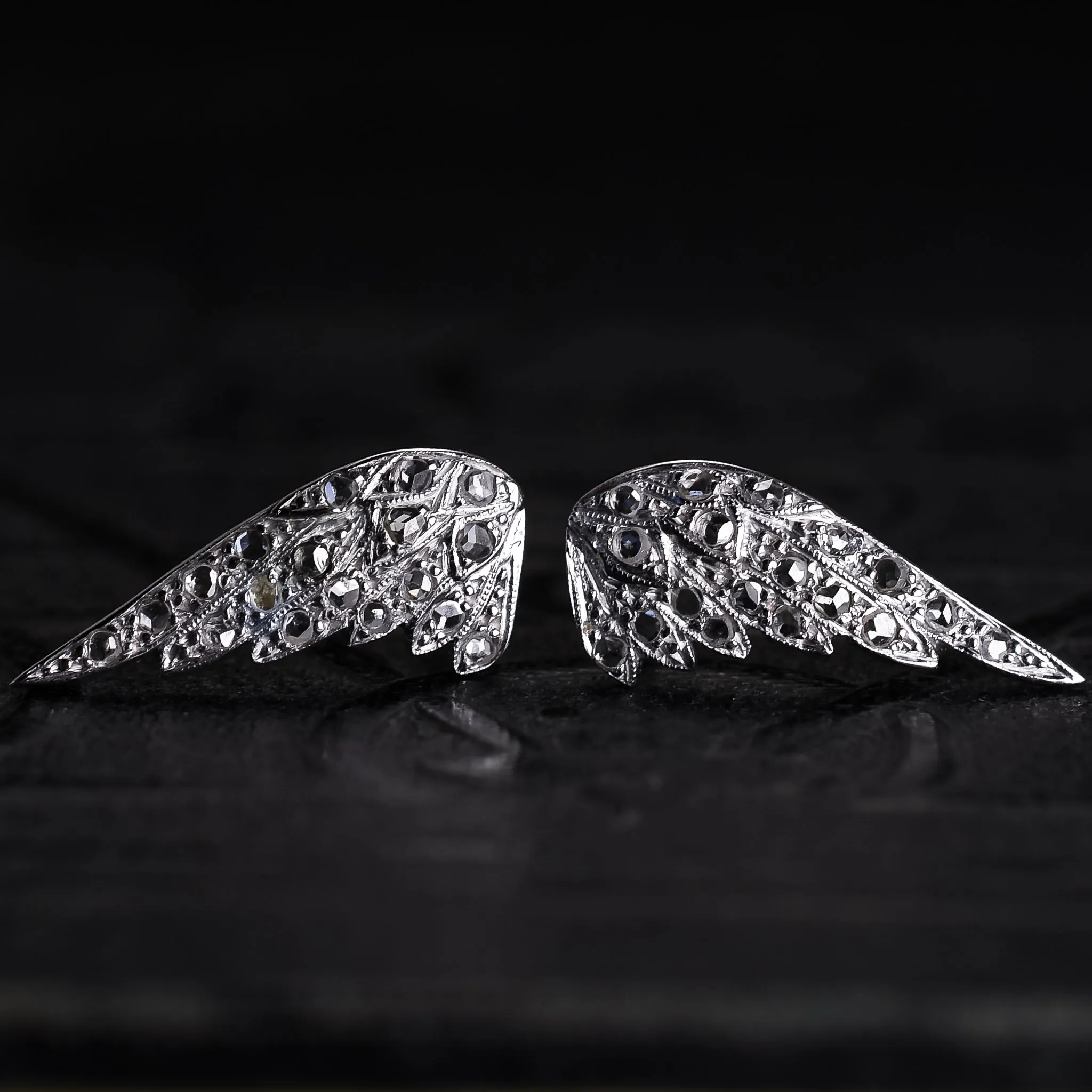 Edwardian Diamond Wing Stud Earrings layaway deposit