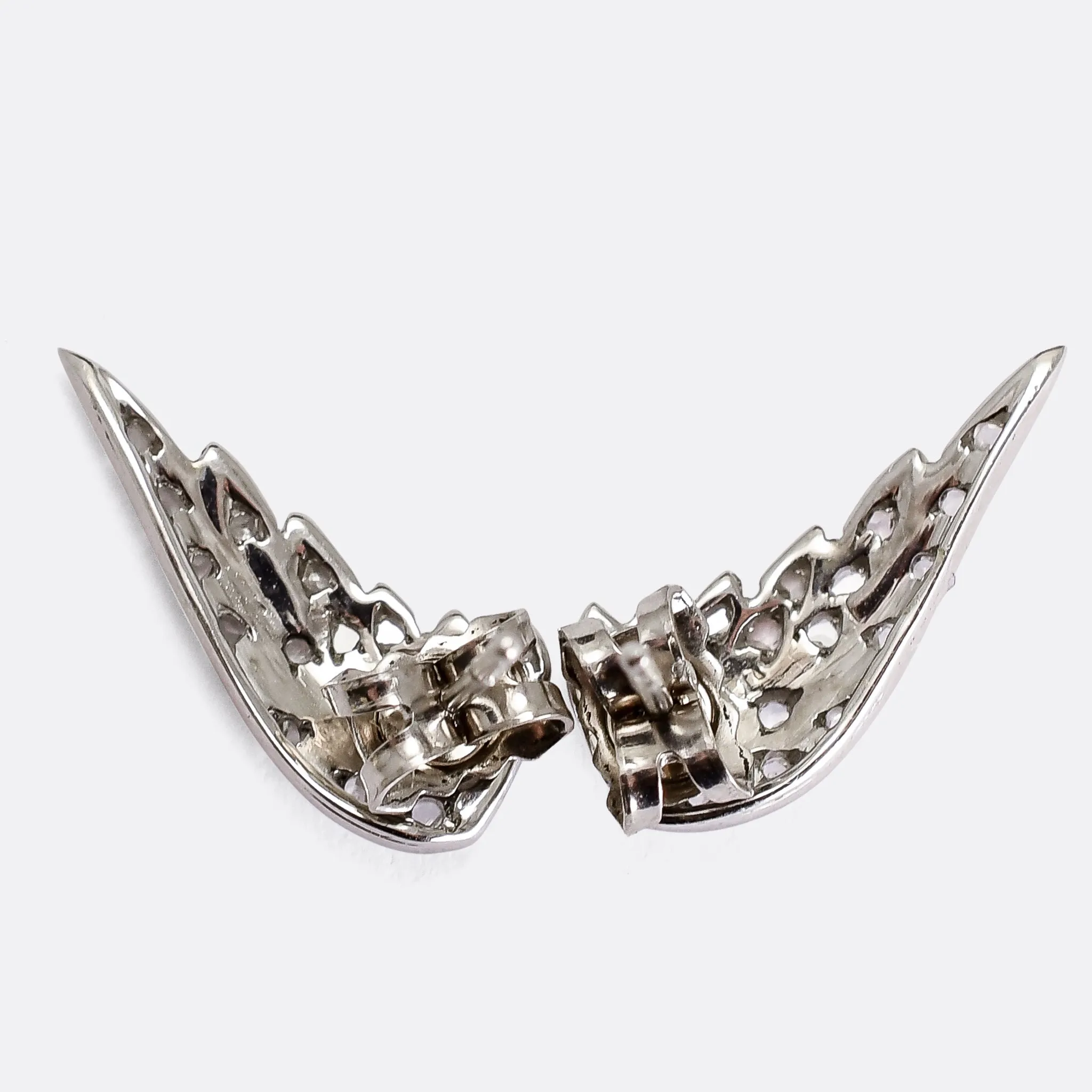 Edwardian Diamond Wing Stud Earrings layaway deposit