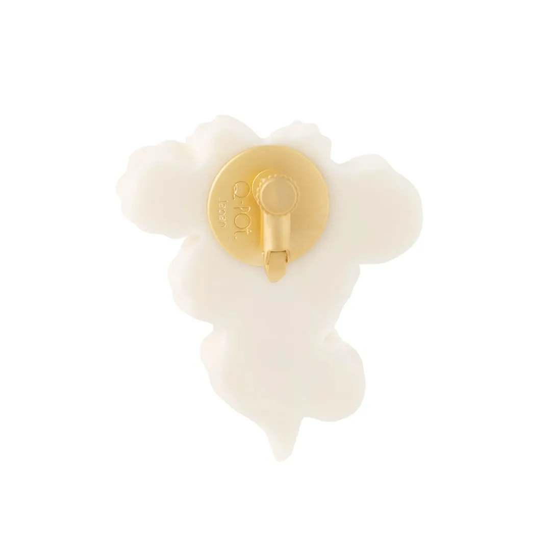 Elegant Buttercream Clip-On Earring (White / Single)【Japan Jewelry】