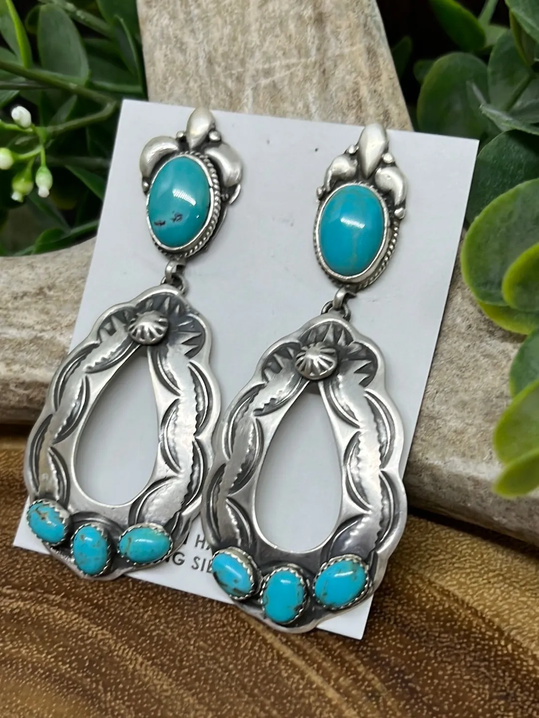Emily Sterling Silver Turquoise Teardrop Earrings
