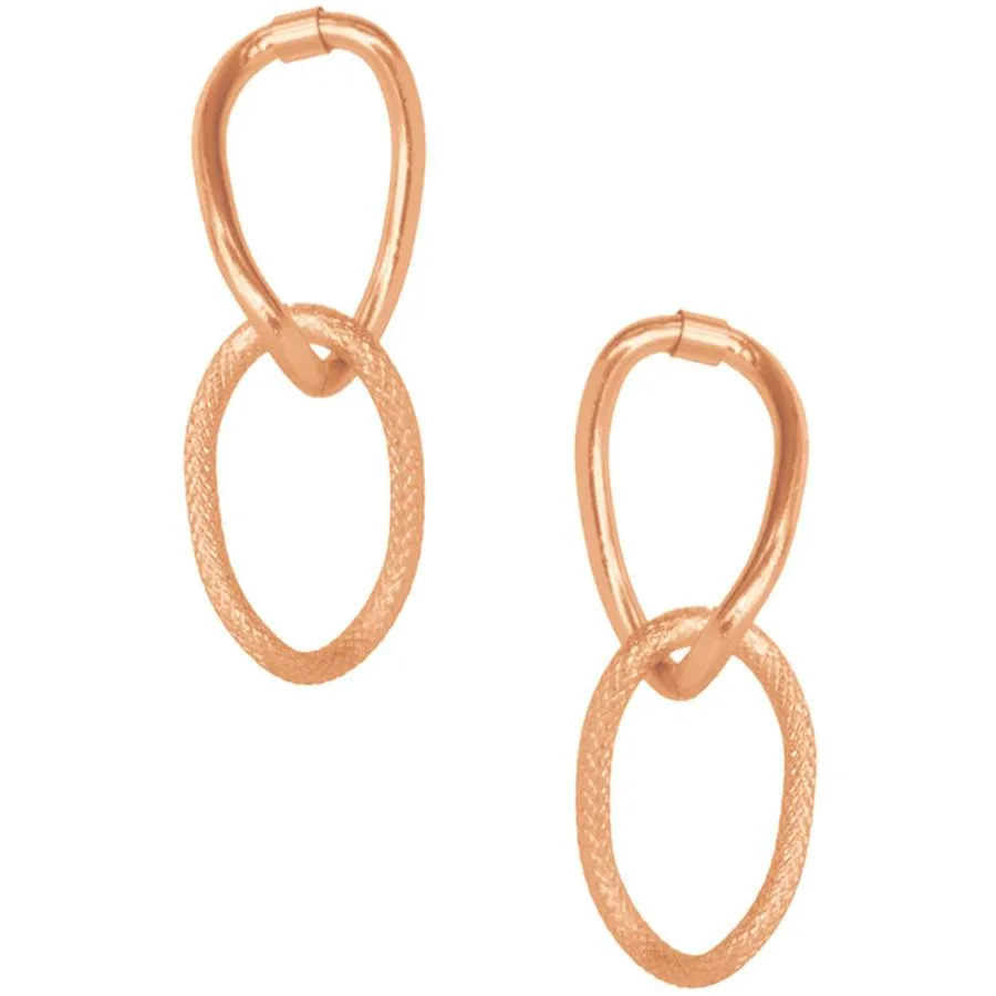 EMMA DOUBLE LINK DROP EARRING IN ROSE GOLD
