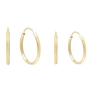 Endless Hoop Earring Combo Set 14K