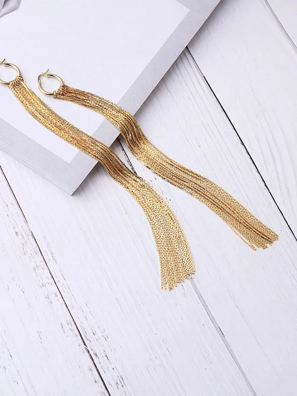 Exaggeration Long Tassel Earrings