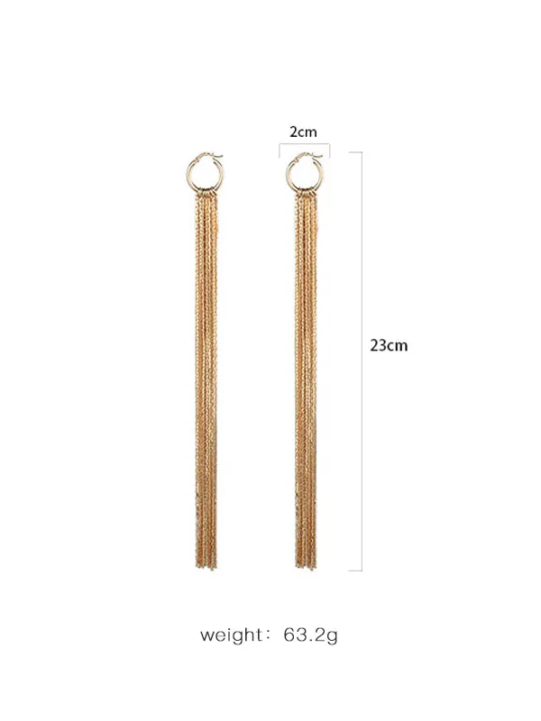 Exaggeration Long Tassel Earrings