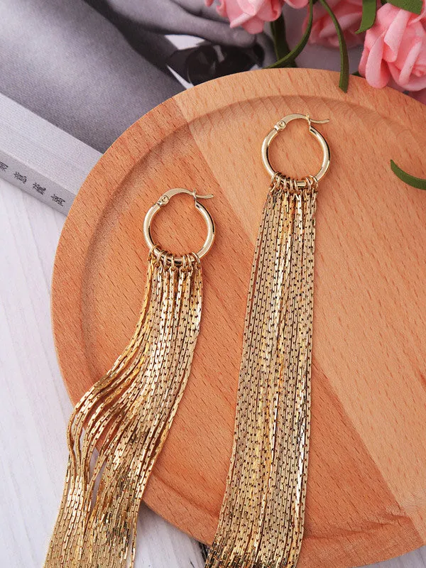 Exaggeration Long Tassel Earrings