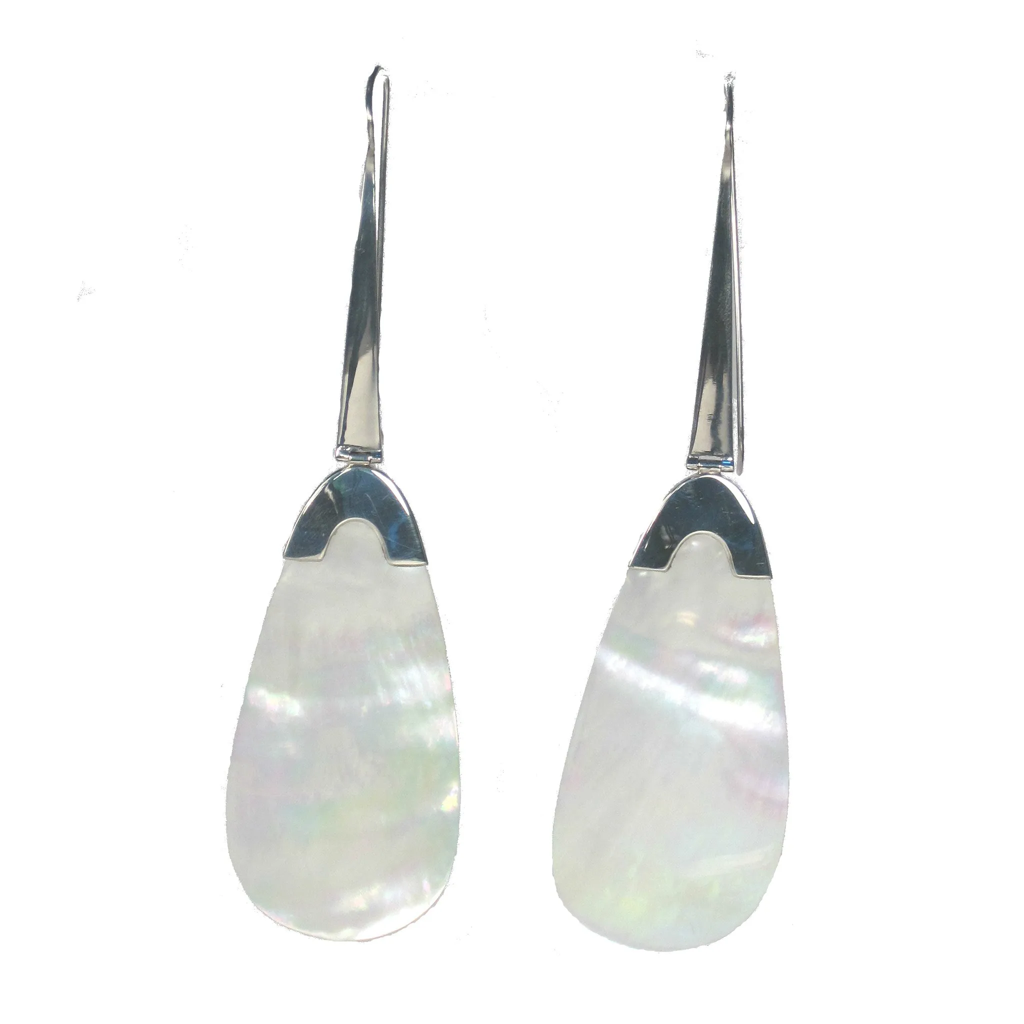 Extra Long Oval Shaped Shell Dangle Earrings - Multiple Colors Available