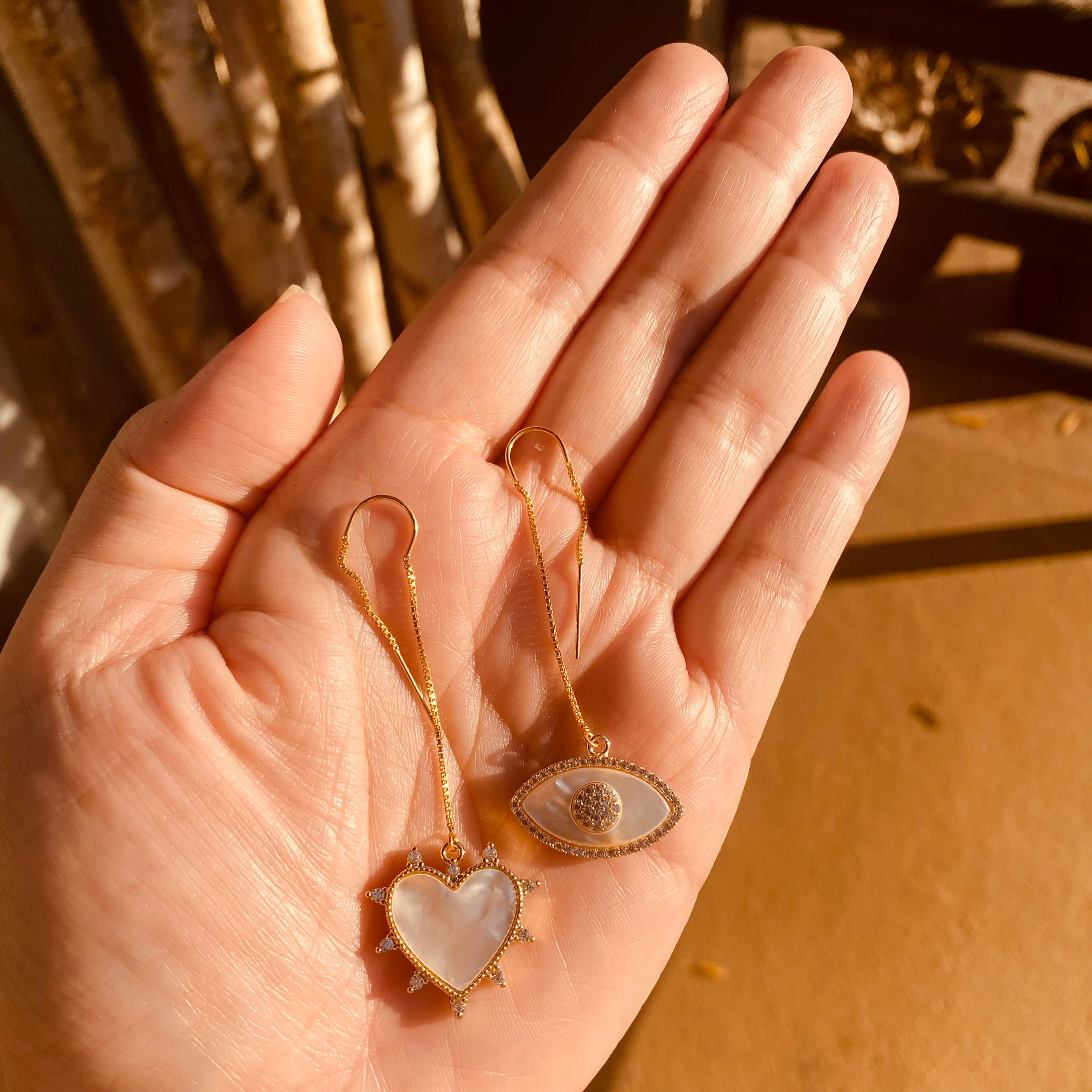 Eye love threader earrings