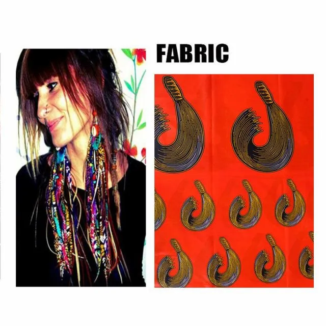 Fabric Handmade Earrings With Tassel