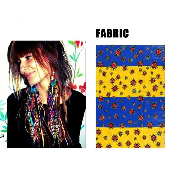 Fabric Handmade Earrings With Tassel