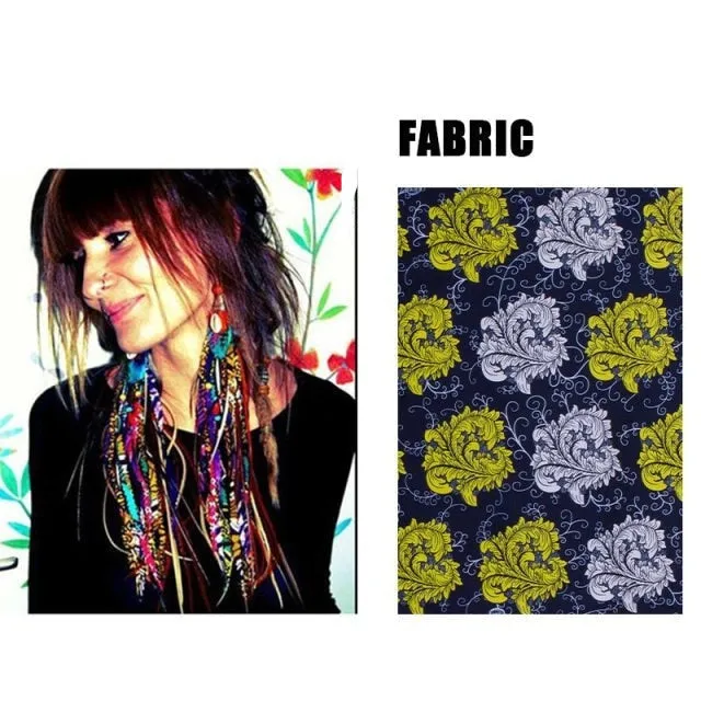 Fabric Handmade Earrings With Tassel