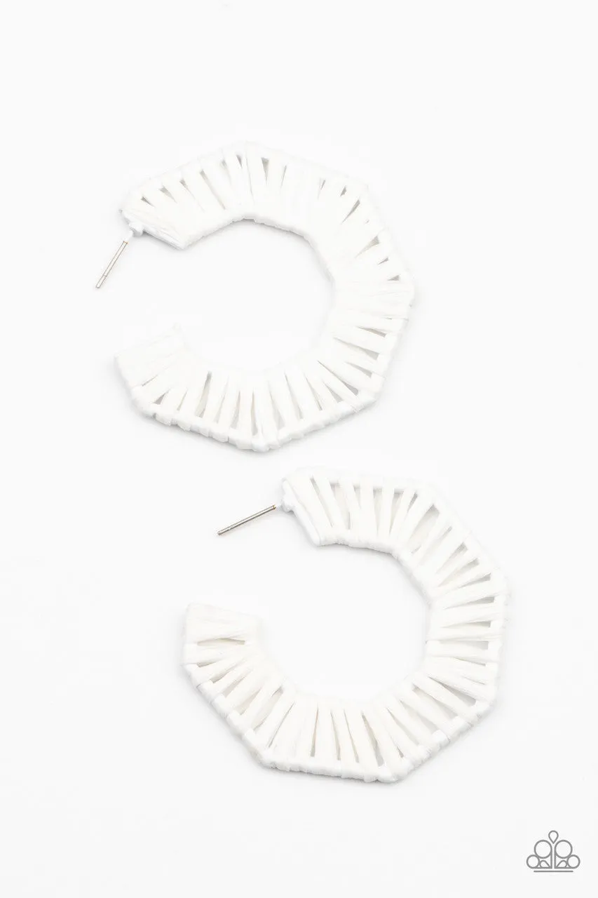 Fabulously Fiesta White Paparazzi Earrings
