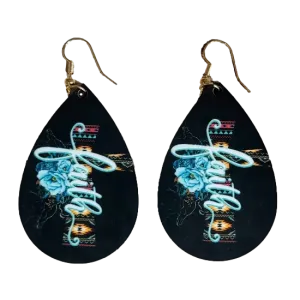 Faith Cross Wood Earrings
