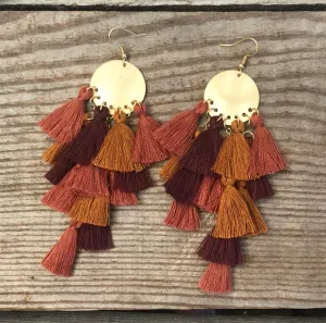 Fall Colored Tassel Earrings