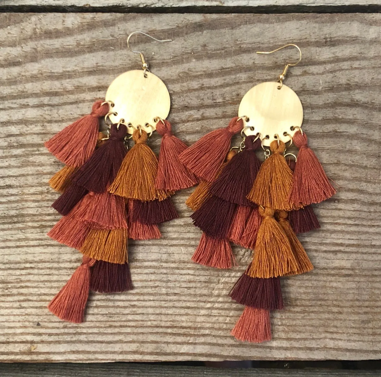 Fall Colored Tassel Earrings