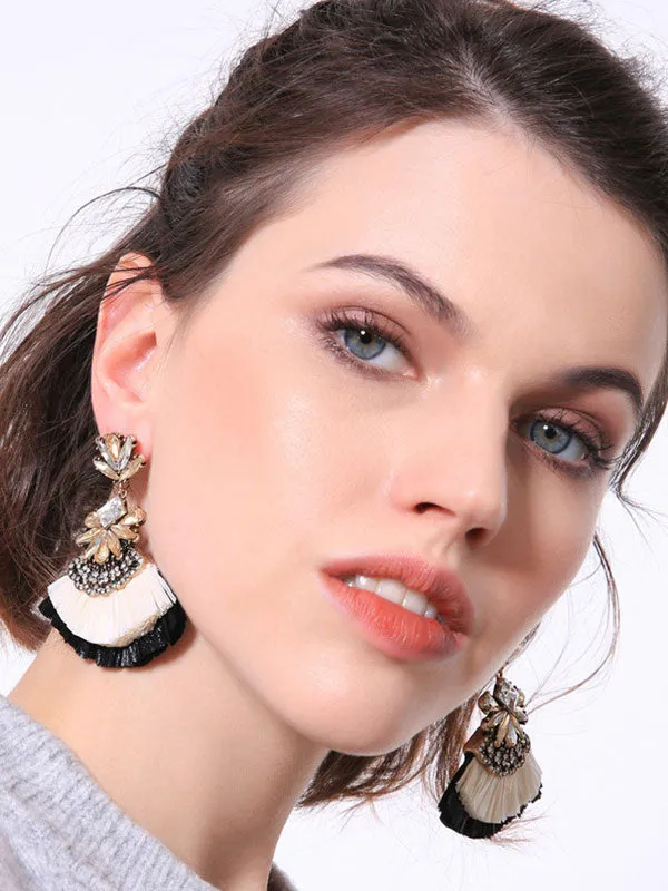 Fan-shaped Flower Earrings