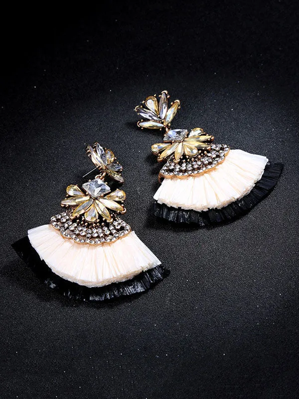 Fan-shaped Flower Earrings