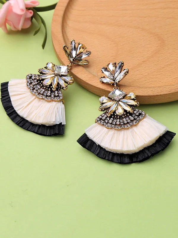 Fan-shaped Flower Earrings