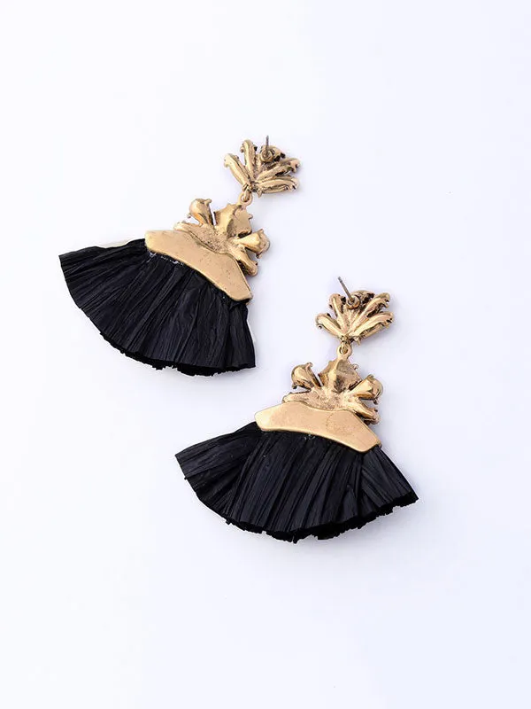 Fan-shaped Flower Earrings
