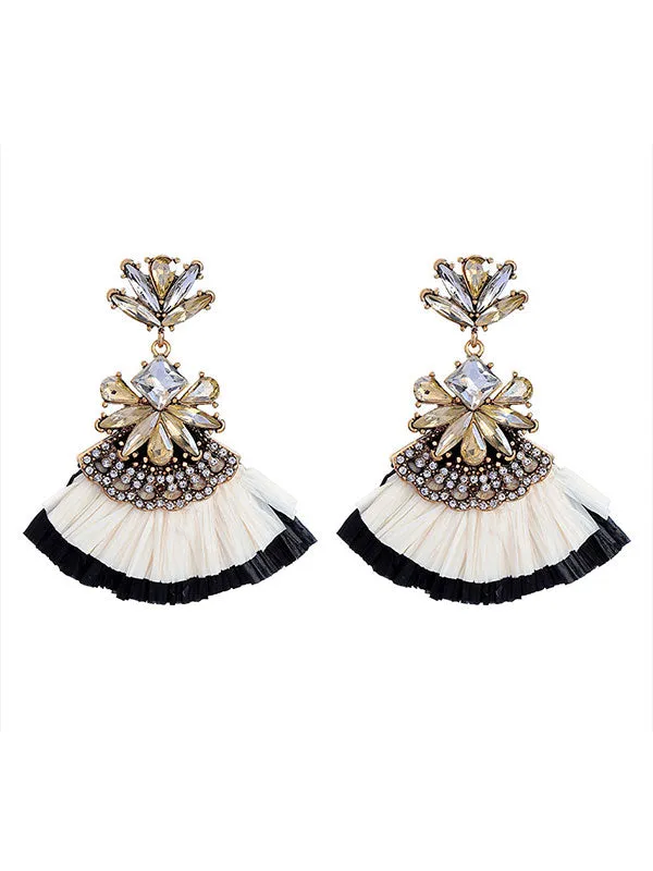 Fan-shaped Flower Earrings