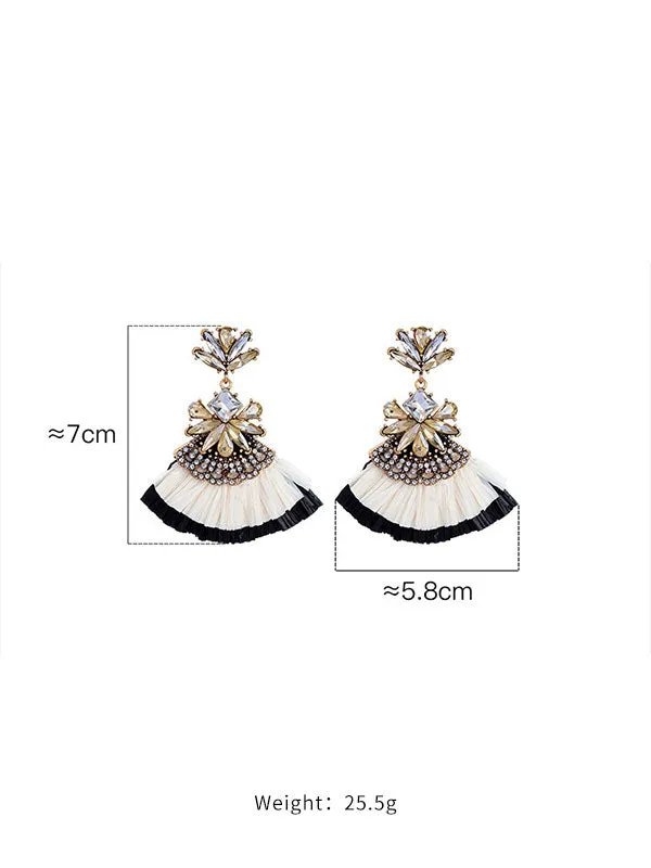 Fan-shaped Flower Earrings