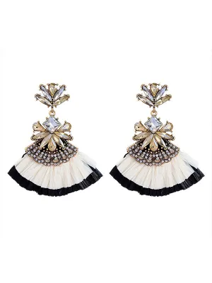 Fan-shaped Flower Earrings