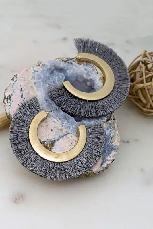 Fan Tassel Hoop Earrings