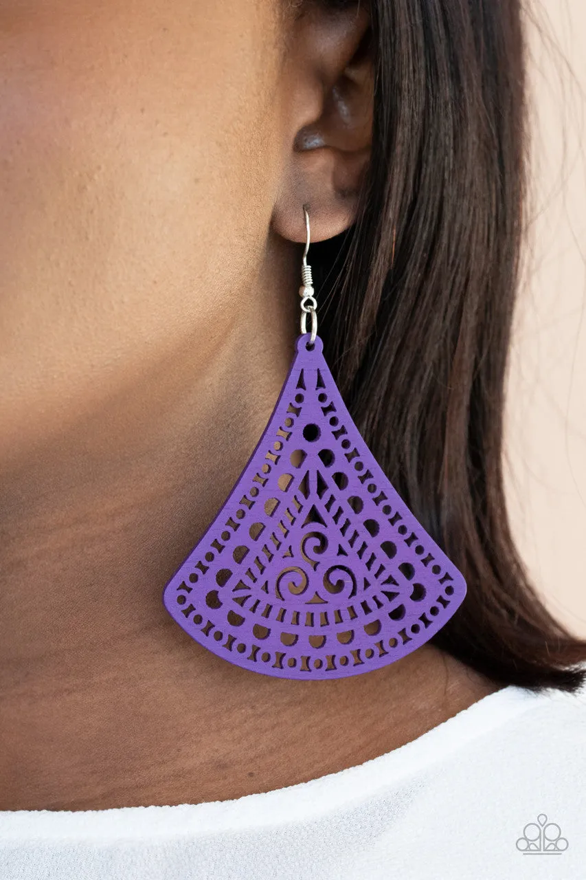 FAN to FAN Purple Paparazzi Earrings